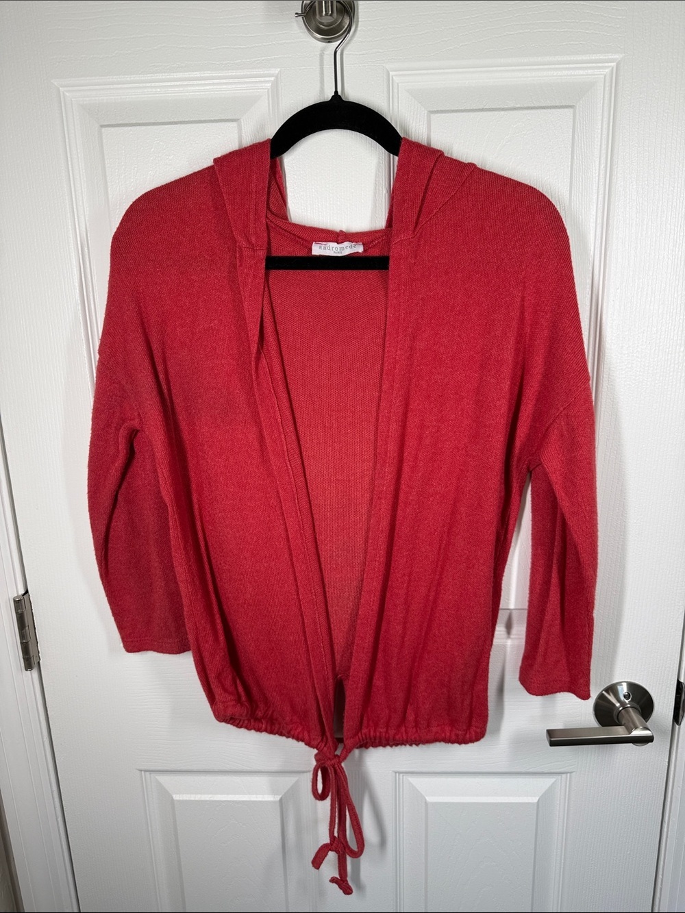 Andromede hooded open front cardigan hot pink magenta size large made in Italy